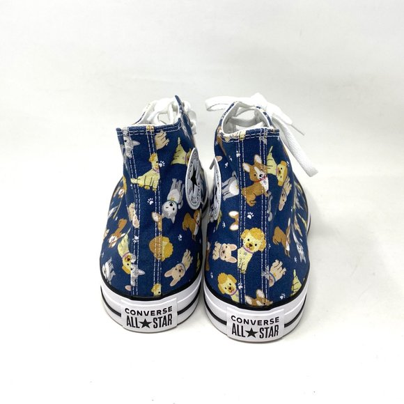 💖MEGA SALE💖Converse CTAS HI Puppy Party White Dark Blue Shoe Women A02379C - Picture 5 of 9